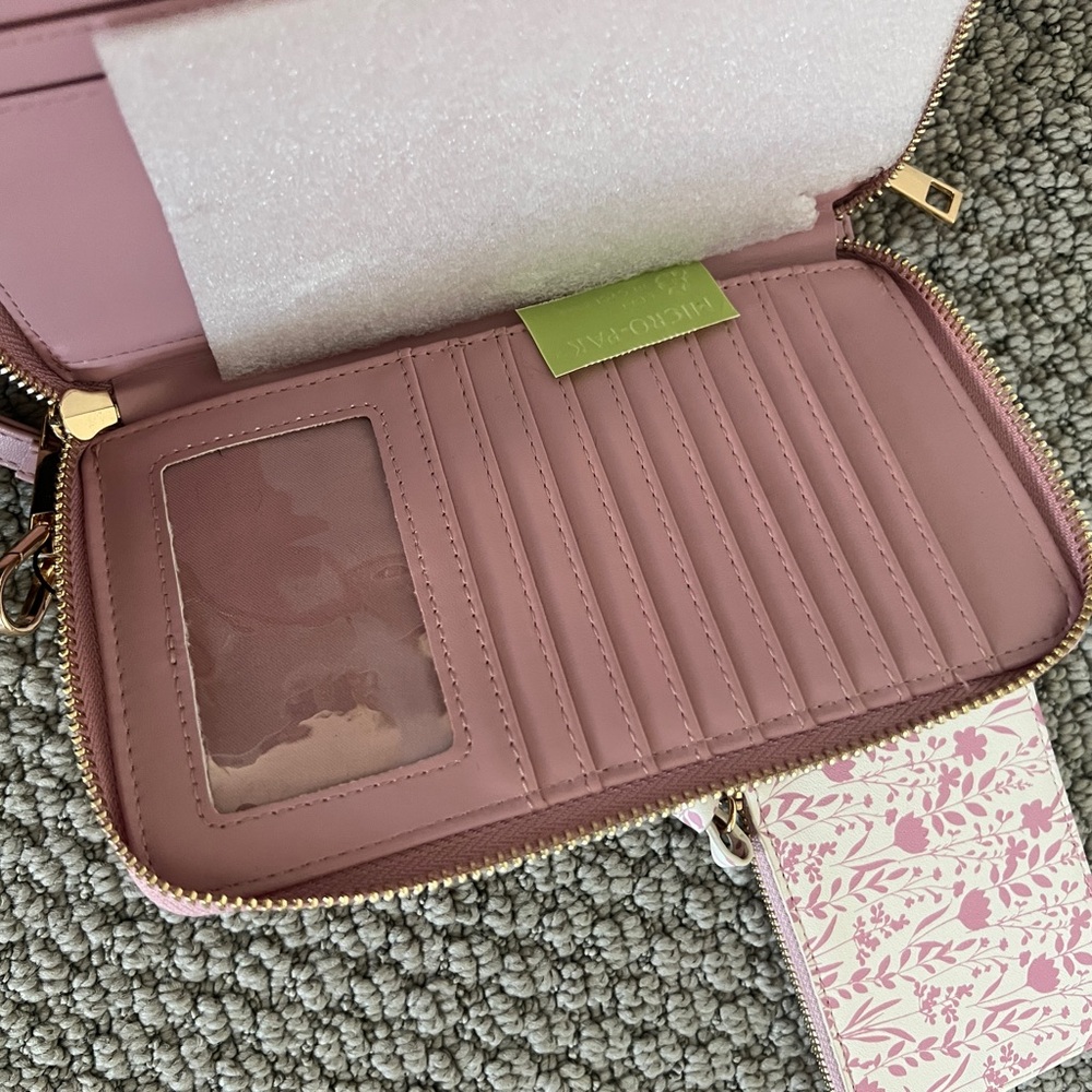 Clutch with Small Wallet with pink prints brand new - Picture 3 of 6